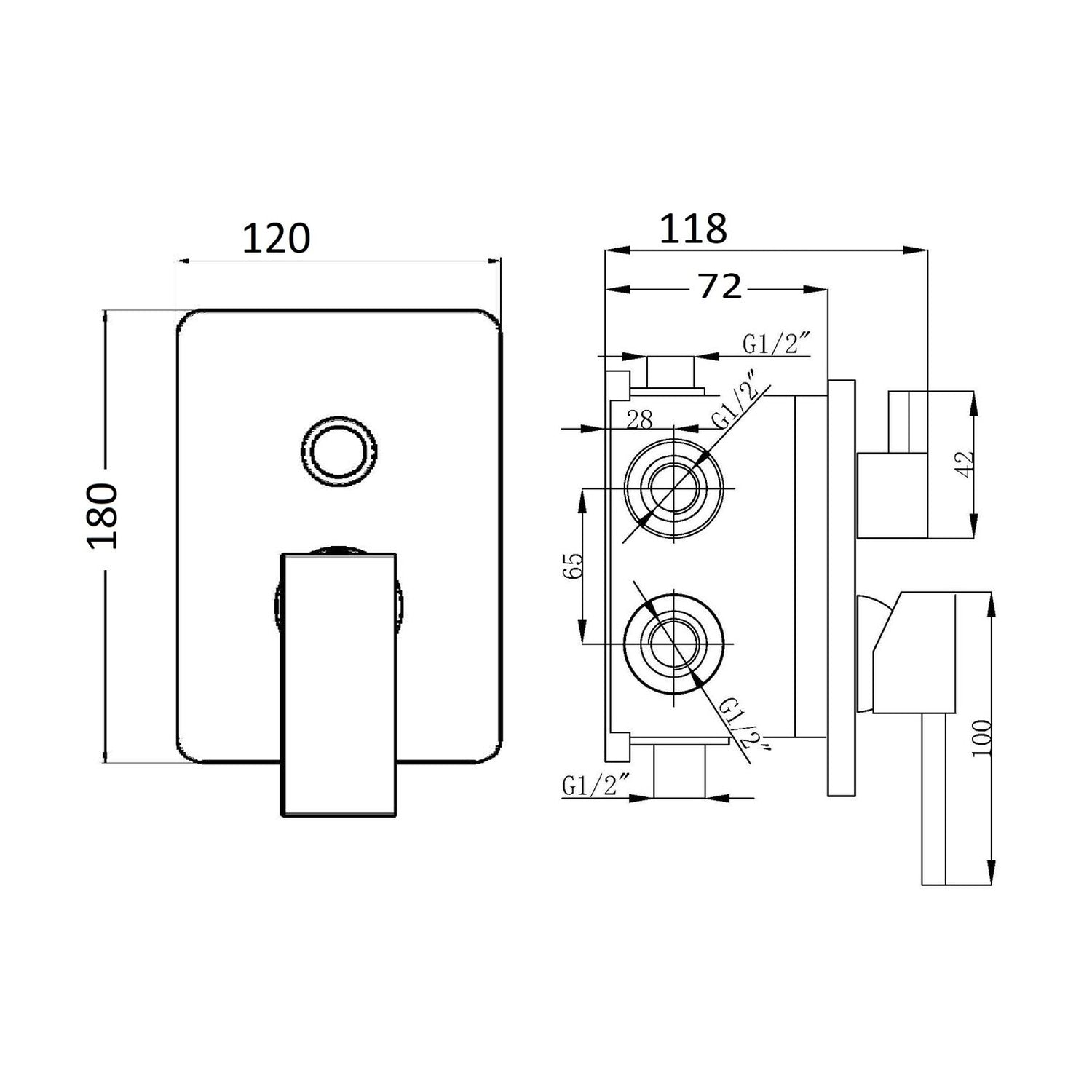 Miscelatore incasso 2 vie nichel con easy box e cartuccia senza distributore