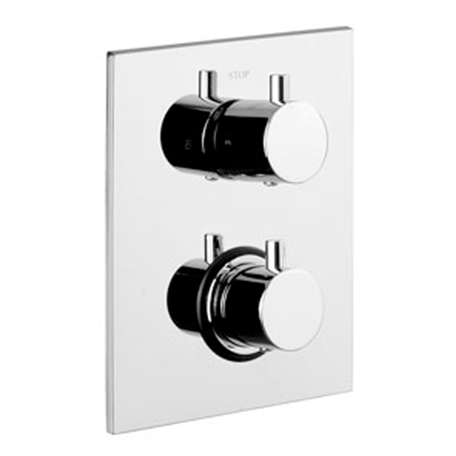 Miscelatore termostatico incasso doccia 1 uscita Paffoni Light ottone cromato  con piastra in acciaio inox