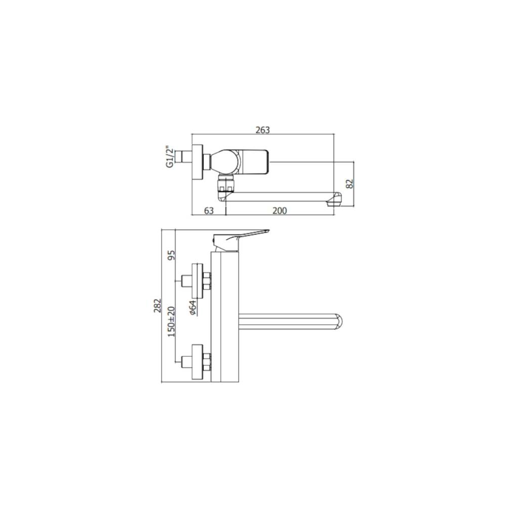 Miscelatore per lavello a parete serie Tilt modello TI161CR Cromo Paffoni