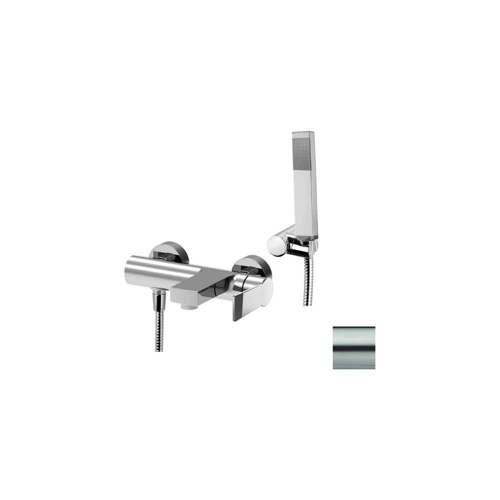 Miscelatore vasca a parete con duplex serie Tango modello TA023ST steel looking Paffoni
