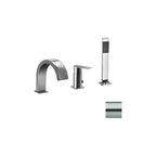 Miscelatore bordo vasca con duplex serie Tango modello TA040ST steel looking Paffoni