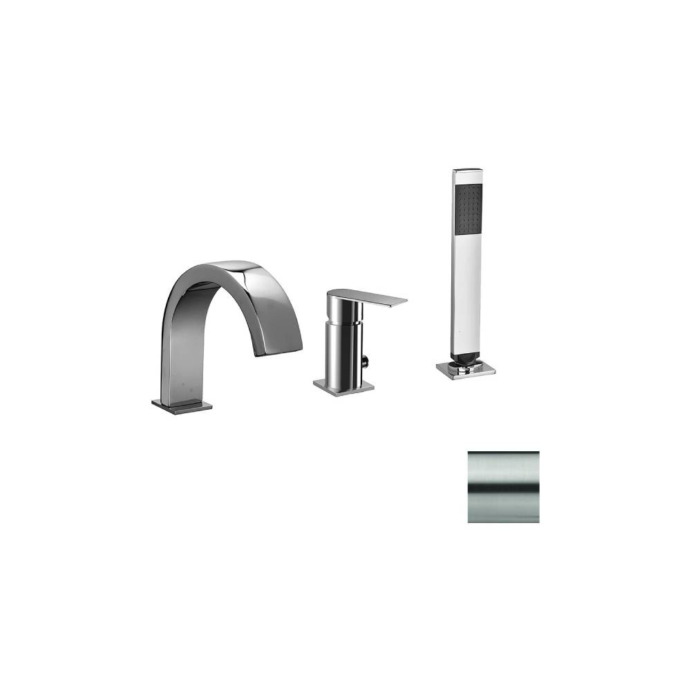 Miscelatore bordo vasca con duplex serie Tango modello TA040ST steel looking Paffoni