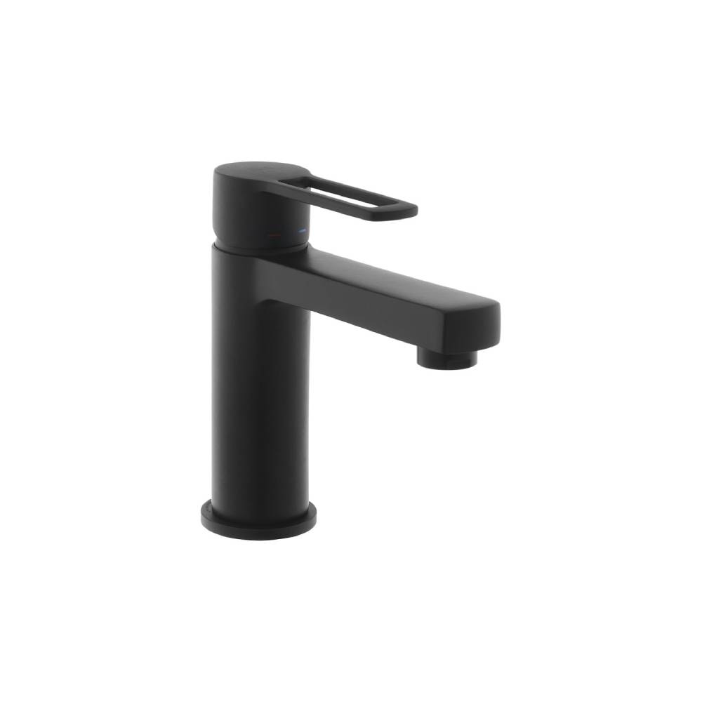 Miscelatore lavabo serie Ringo modello RIN071KNO con scarico clic-clac colore nero opaco Paffoni
