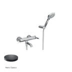 Miscelatore monocomando per vasca con kit doccino RubiFlux serie Tundra - Nero Opaco