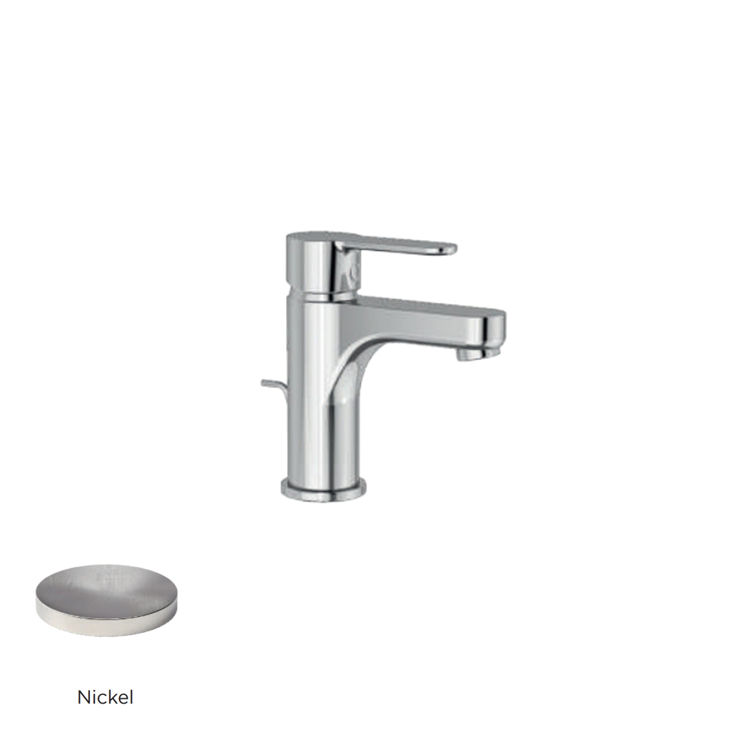 Miscelatore monocomando lavabo con scarico RubiFlux serie Lume - Nickel