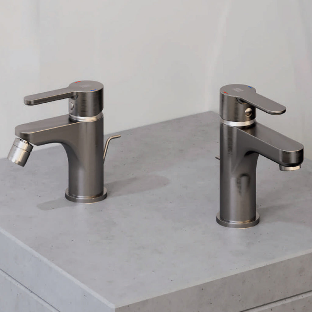 Miscelatore monocomando lavabo con scarico RubiFlux serie Lume - Rame