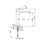Miscelatore monocomando lavabo alto RubiFlux serie Lume - Nero Opaco
