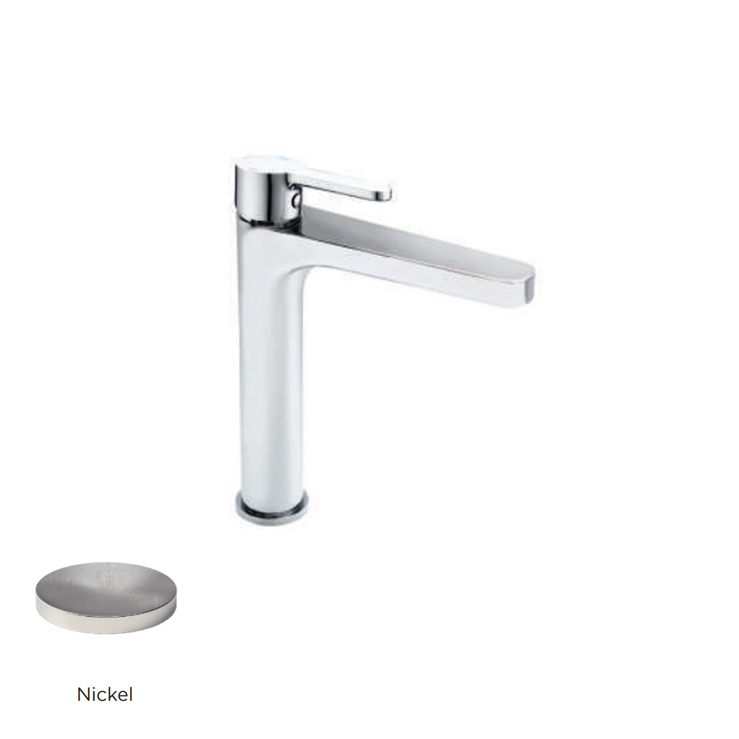 Miscelatore monocomando lavabo alto RubiFlux serie Lume - Nickel