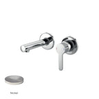 Miscelatore monocomando lavabo murale RubiFlux serie Lume canna 20 cm - Nickel