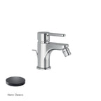 Miscelatore monocomando bidet con scarico RubiFlux serie Lume - Nero Opaco