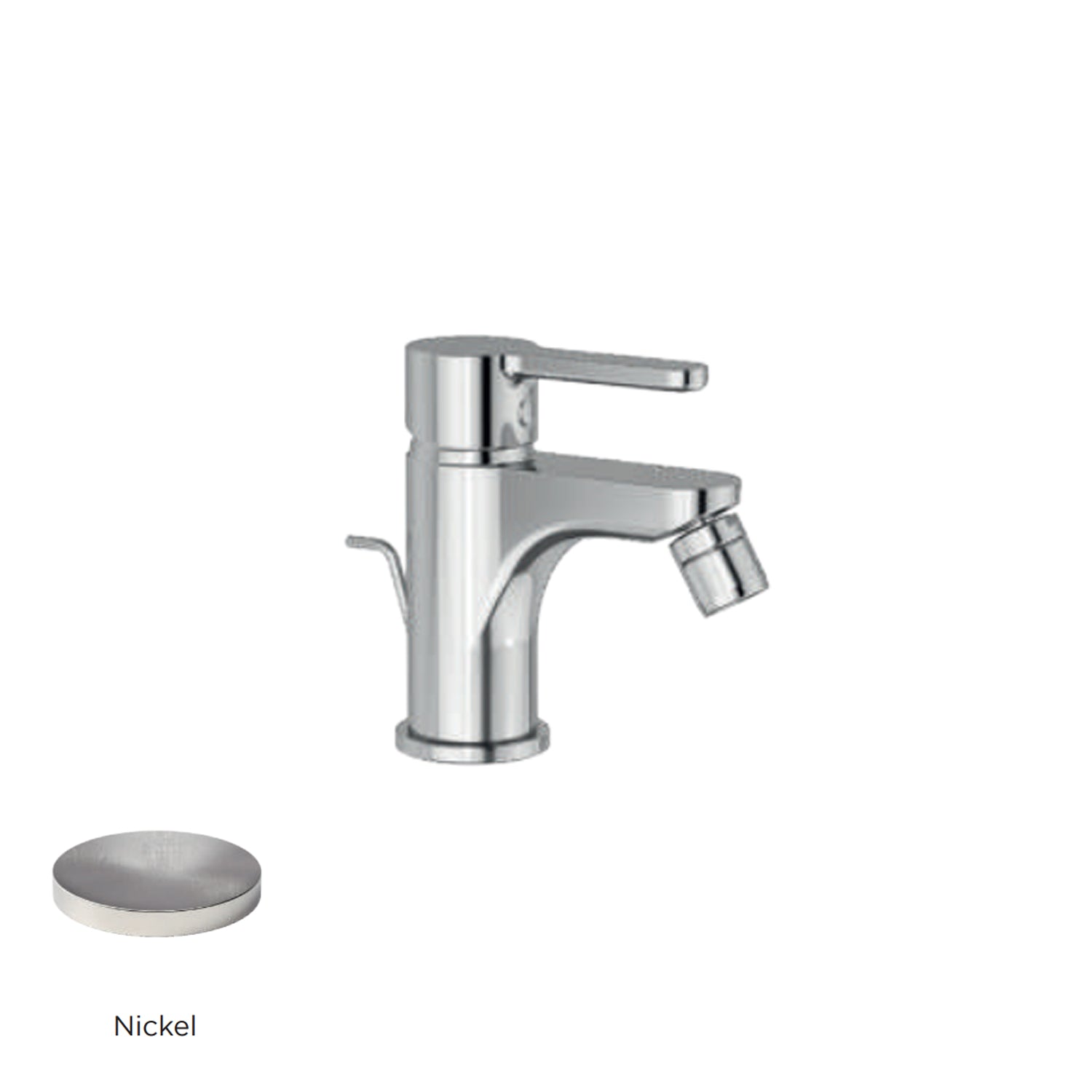 Miscelatore monocomando bidet con scarico RubiFlux serie Lume - Nickel