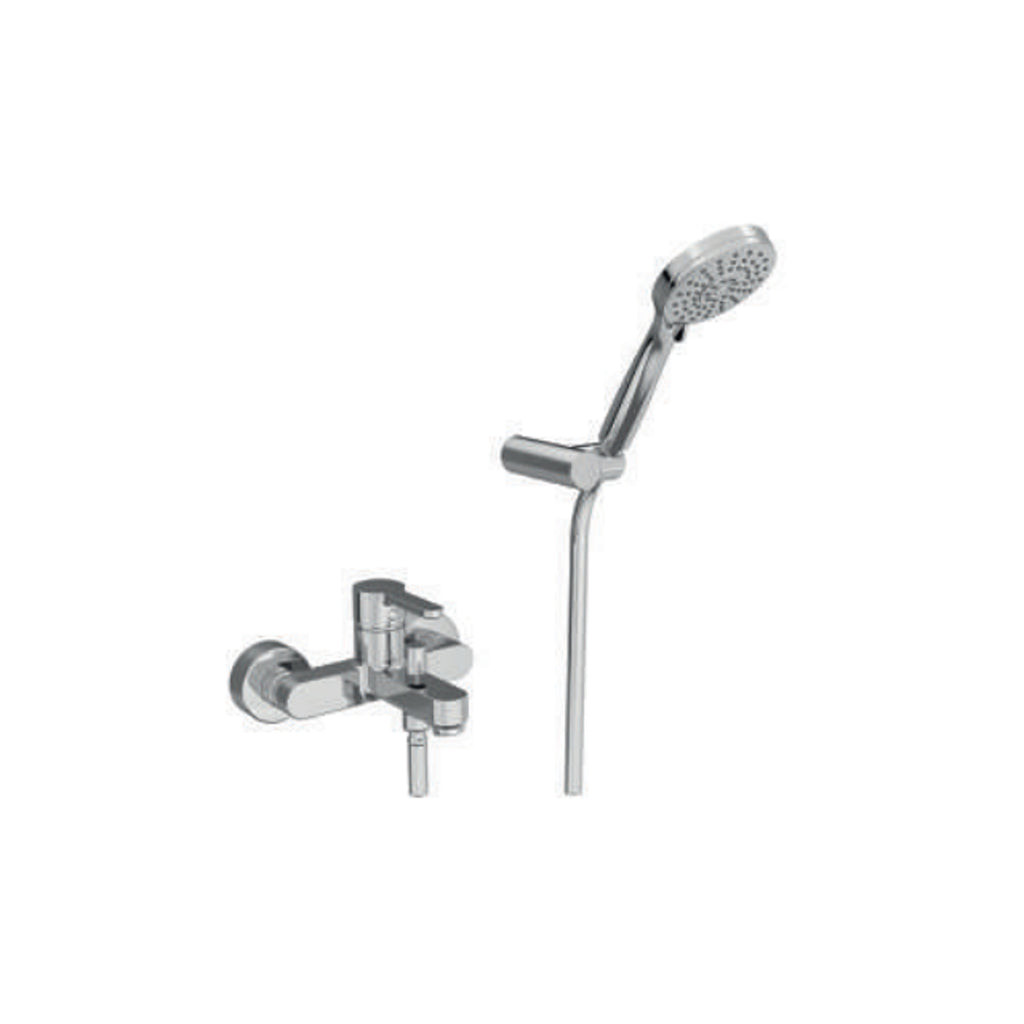 Miscelatore monocomando per vasca con kit doccino RubiFlux serie Lume - Cromo