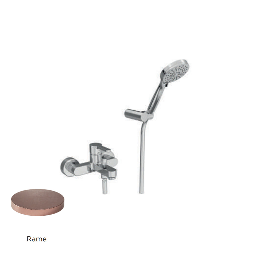 Miscelatore monocomando per vasca con kit doccino RubiFlux serie Lume - Rame