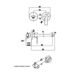 Miscelatore monocomando lavabo murale RubiFlux serie Zea canna 20 cm - Cromo