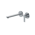 Miscelatore monocomando lavabo murale RubiFlux serie Zea canna 25 cm - Cromo