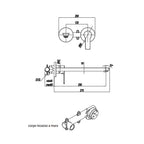 Miscelatore monocomando lavabo murale RubiFlux serie Zea canna 25 cm - Cromo