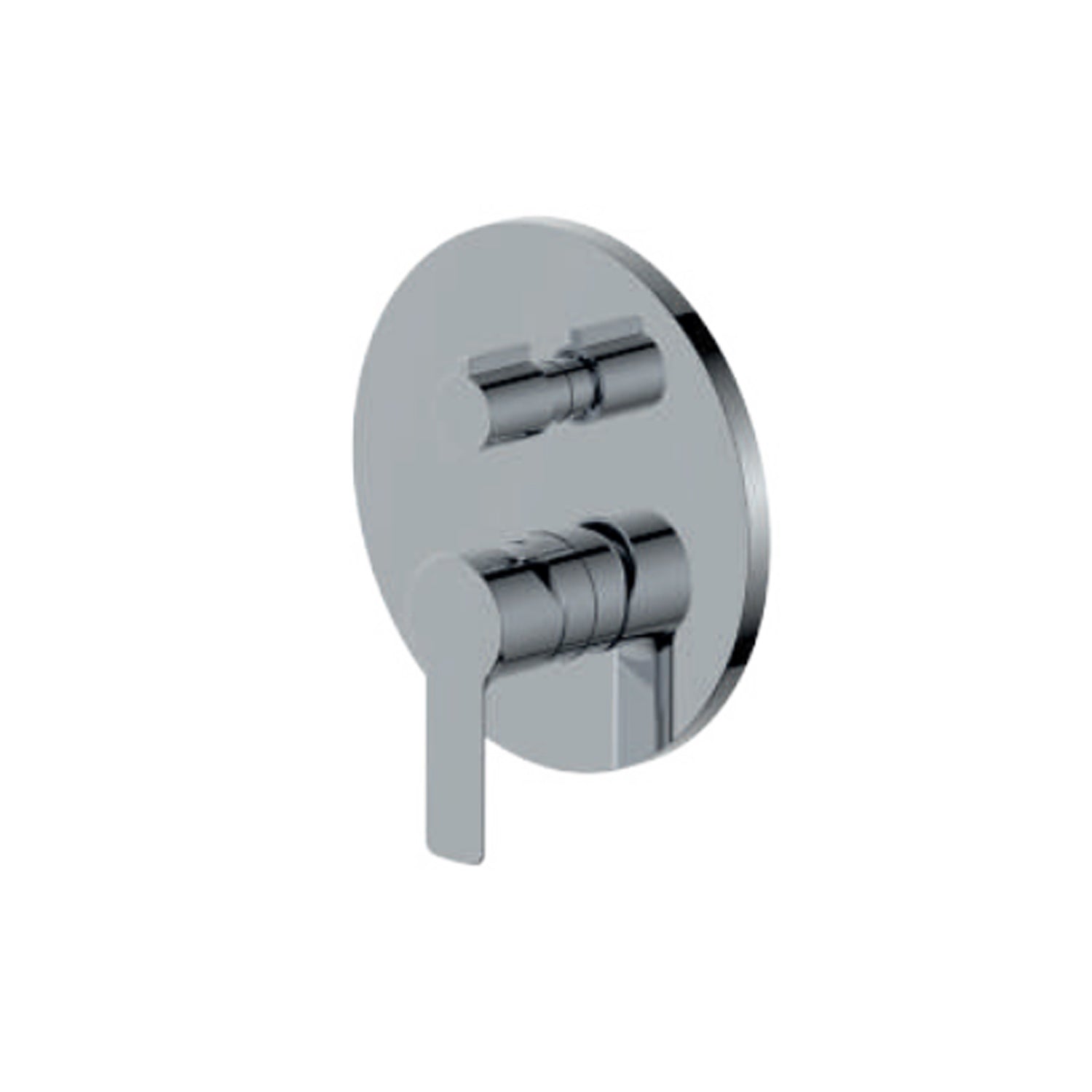 Miscelatore monocomando da incasso per doccia con deviatore RubiFlux serie Zea - Cromo