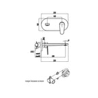 Miscelatore monocomando lavabo murale con piastra RubiFlux serie Ampra canna 20 cm - Cromo