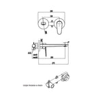 Miscelatore monocomando lavabo murale RubiFlux serie Ampra canna 25 cm - Cromo