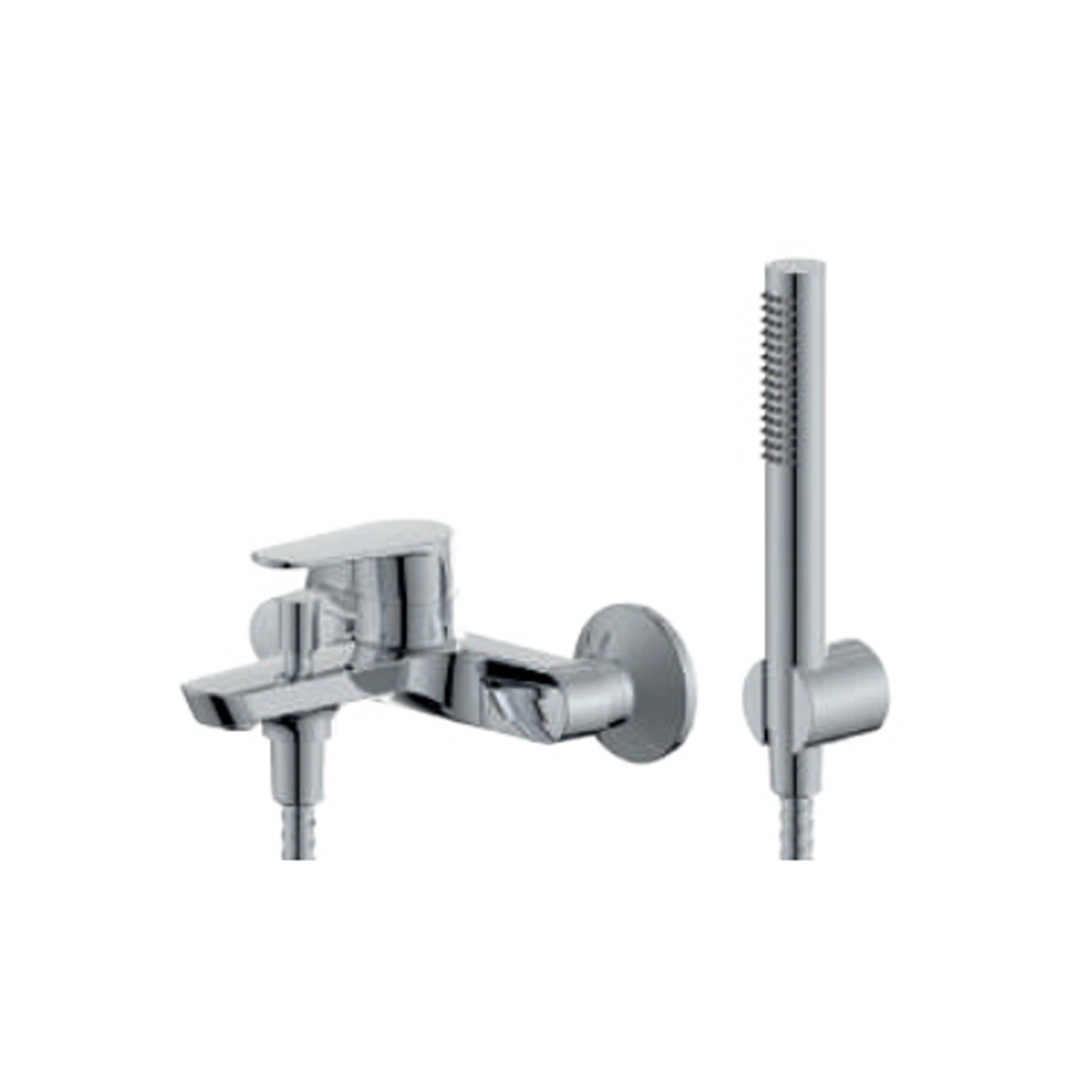 Miscelatore monocomando per vasca con kit doccino RubiFlux serie Ampra - Cromo