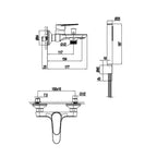 Miscelatore monocomando per vasca con kit doccino RubiFlux serie Ampra - Cromo
