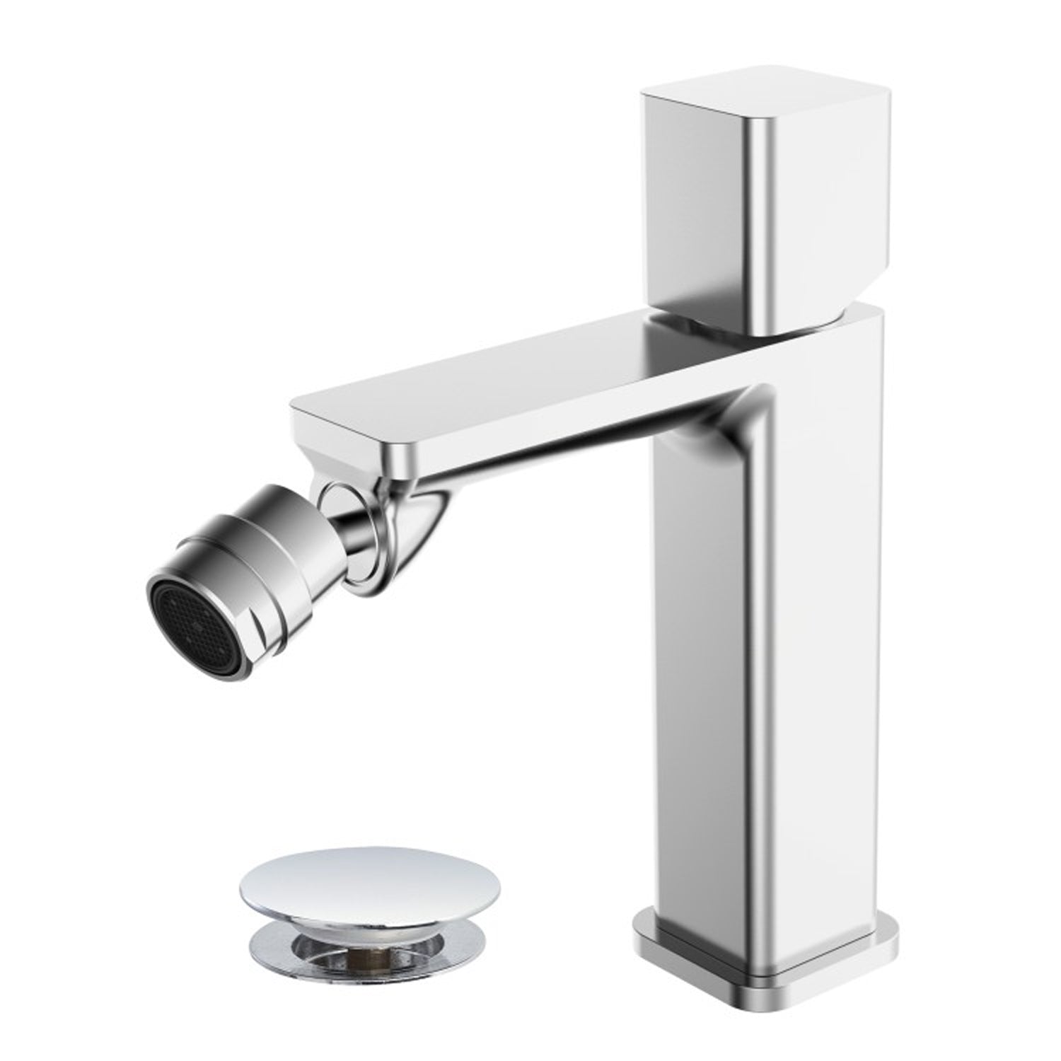 Miscelatore bidet monocomando Serie Lilium Modello Grey Rubiflux - Nickel spazzolato