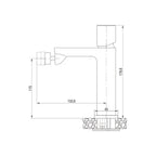 Kit miscelatore lavabo + bidet  RubiFlux serie Lilium Modello Grey con piletta clic-clac - Nickel spazzolato