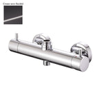 Miscelatore doccia esterno con cartuccia 35mm e deviatore cromo nero