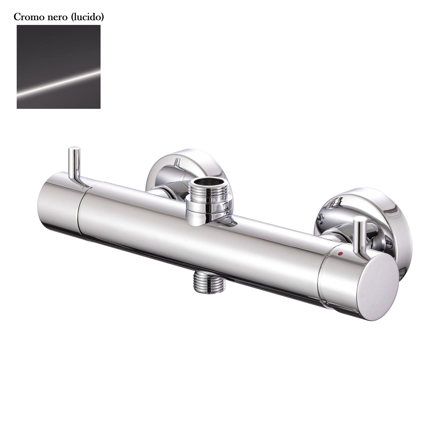 Miscelatore doccia esterno con cartuccia 35mm e deviatore cromo nero