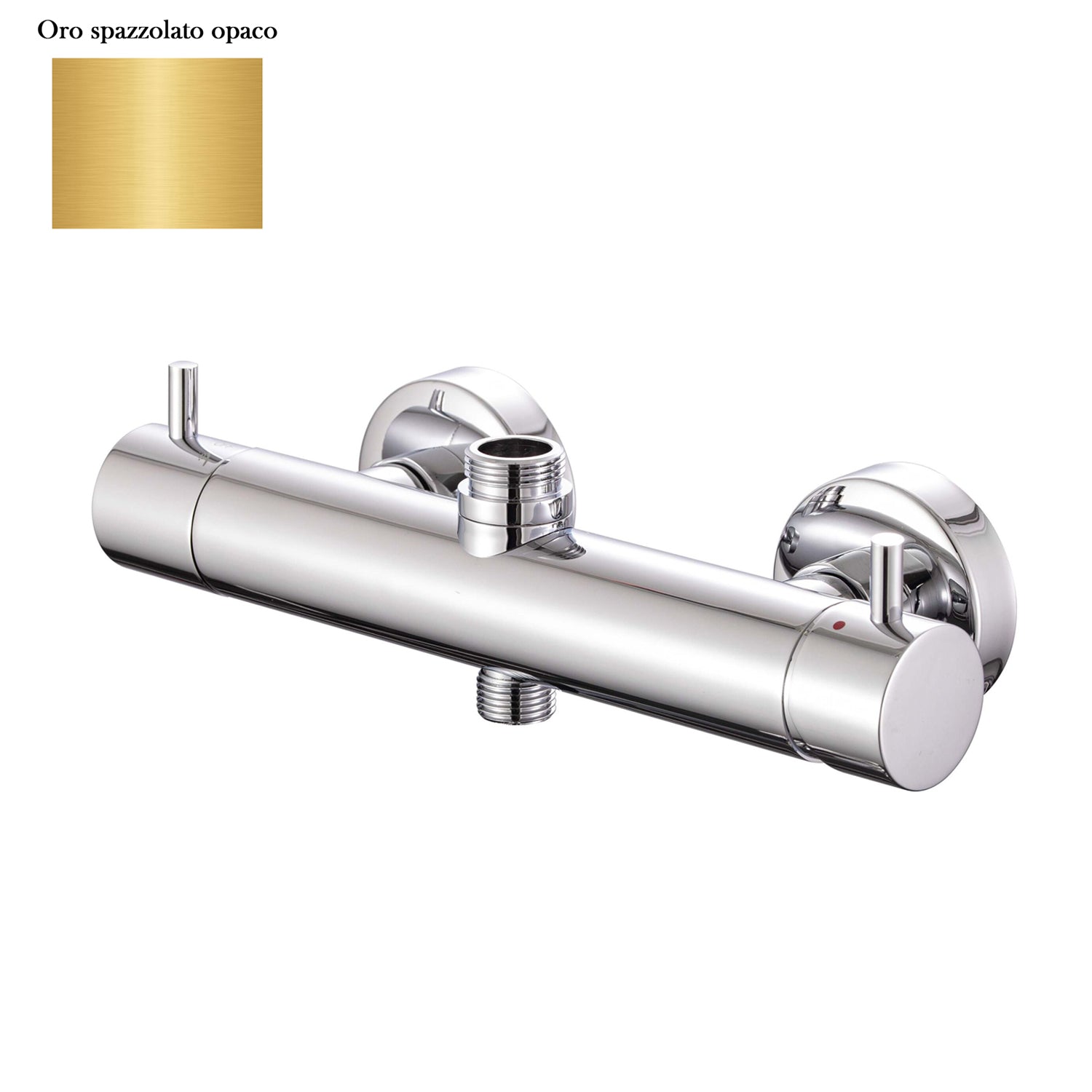 Miscelatore doccia esterno con cartuccia 35mm e deviatore oro spazzolato