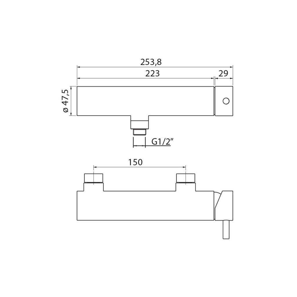 Miscelatore doccia esterno con cartuccia 40mm