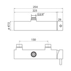 Miscelatore doccia esterno con cartuccia 35mm e attacco 3/4M
