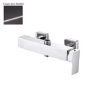 Miscelatore doccia esterno squadrato con cartuccia 35mm e deviatore cromo nero