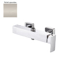 Miscelatore doccia esterno squadrato con cartuccia 35mm e deviatore nichel opaco