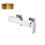 Miscelatore doccia esterno squadrato con cartuccia 35mm e deviatore bronzo