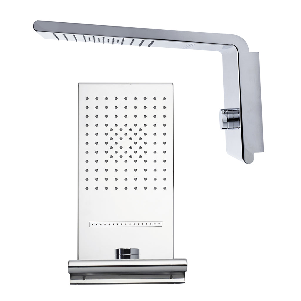 Soffione doccia Bossini Syncro Rain 3 getti acciaio inox cromato 45x20 cm