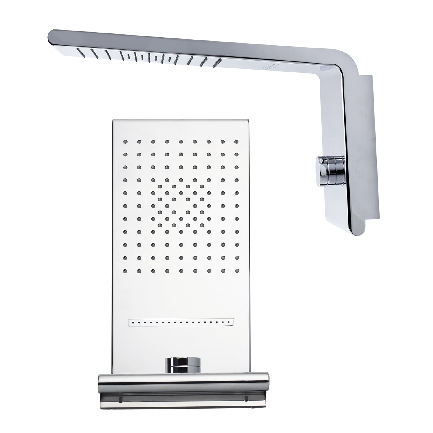 Soffione doccia Bossini Syncro Rain 3 getti acciaio inox cromato 45x20 cm