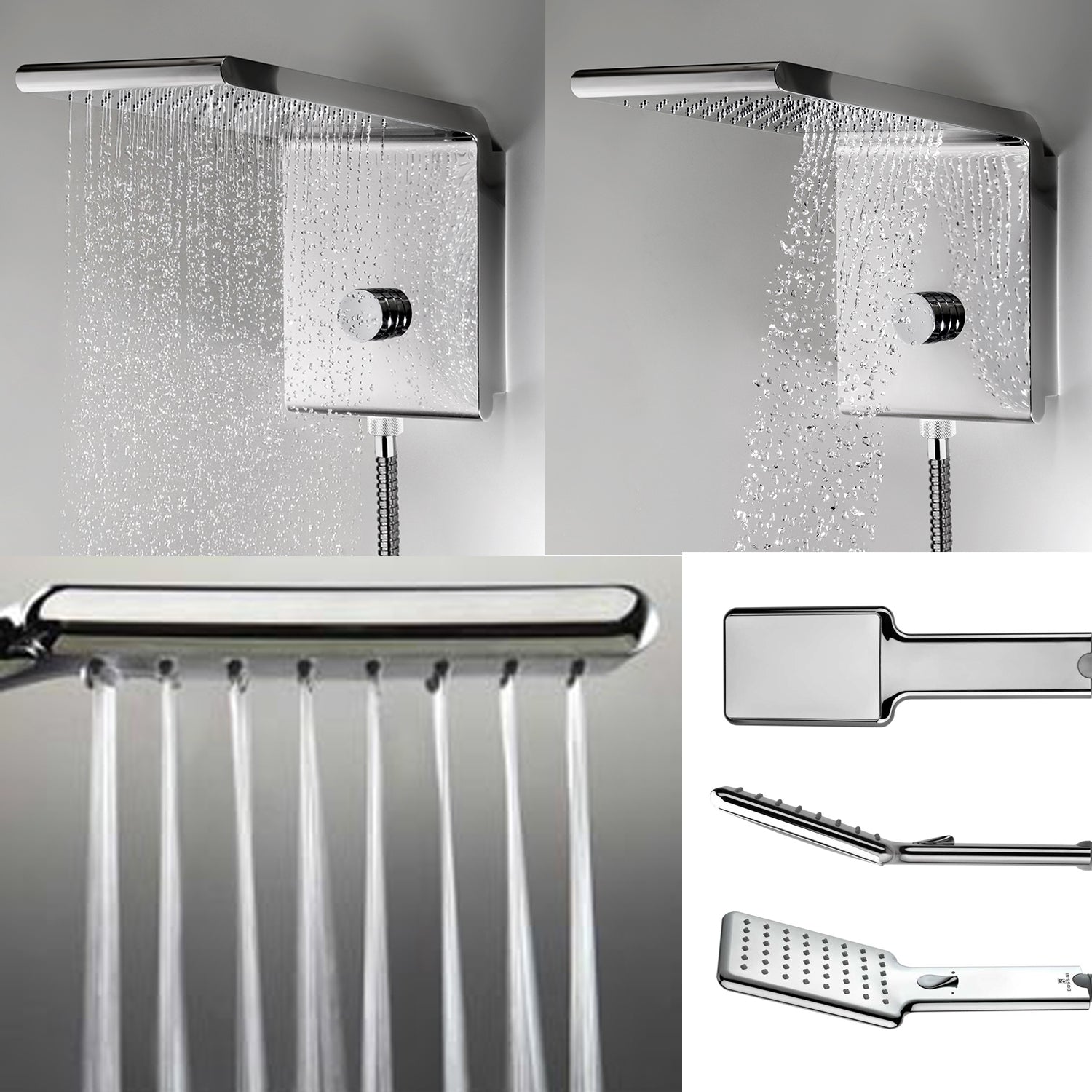 Soffione doccia Bossini Syncro Rain Renovation Set con doccia Agua Life