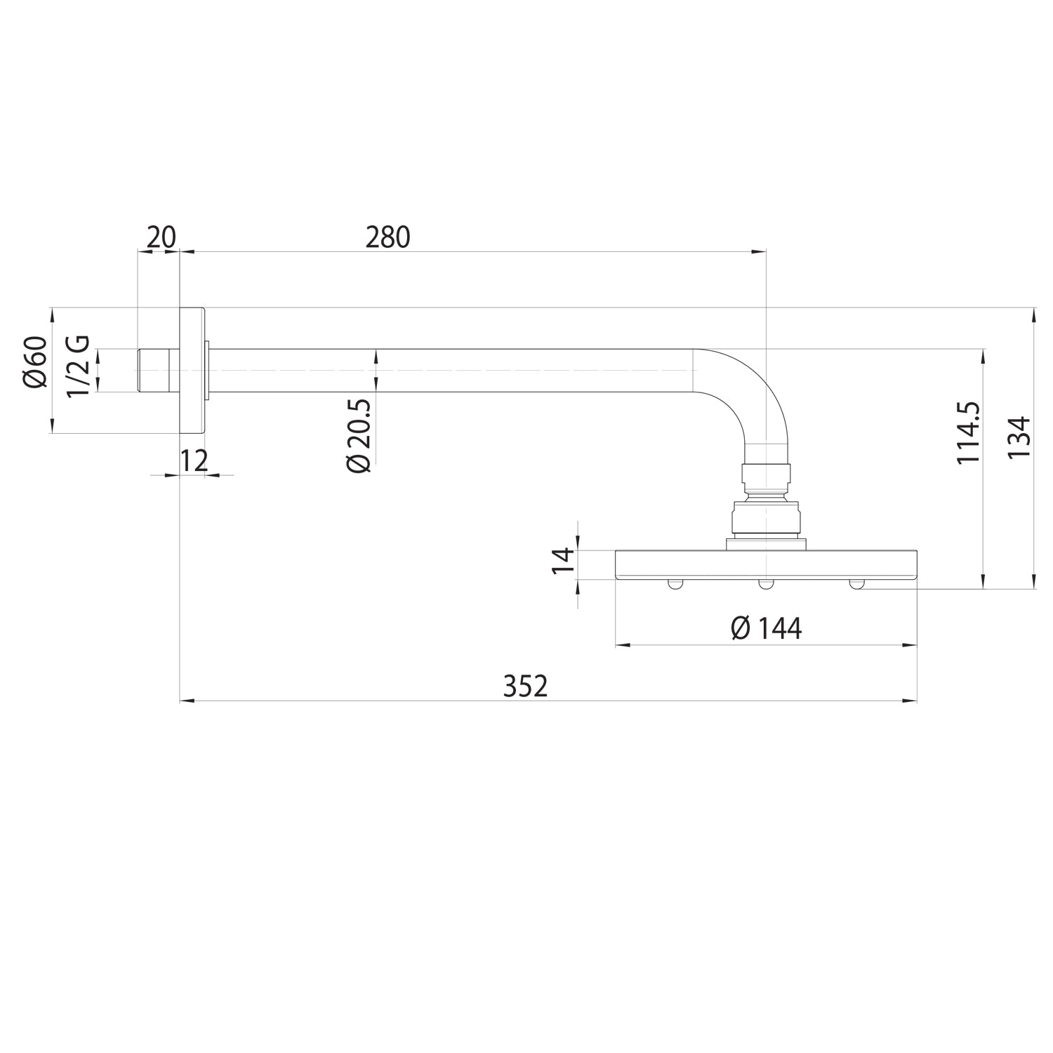Soffione doccia tondo a parete Bossini Nebulizair diametro 140 mm