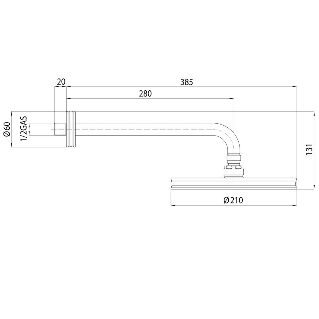 Soffione doccia tondo ottone cromato Bossini Liberty-Gom diametro 210 mm