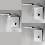 Soffione doccia Bossini Syncro Neb 3 getti acciaio inox cromato 45x20 cm