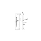 Saliscendi con asta in metallo e doccia 4 getti con miscelatore monocamonado Cromo Paffoni