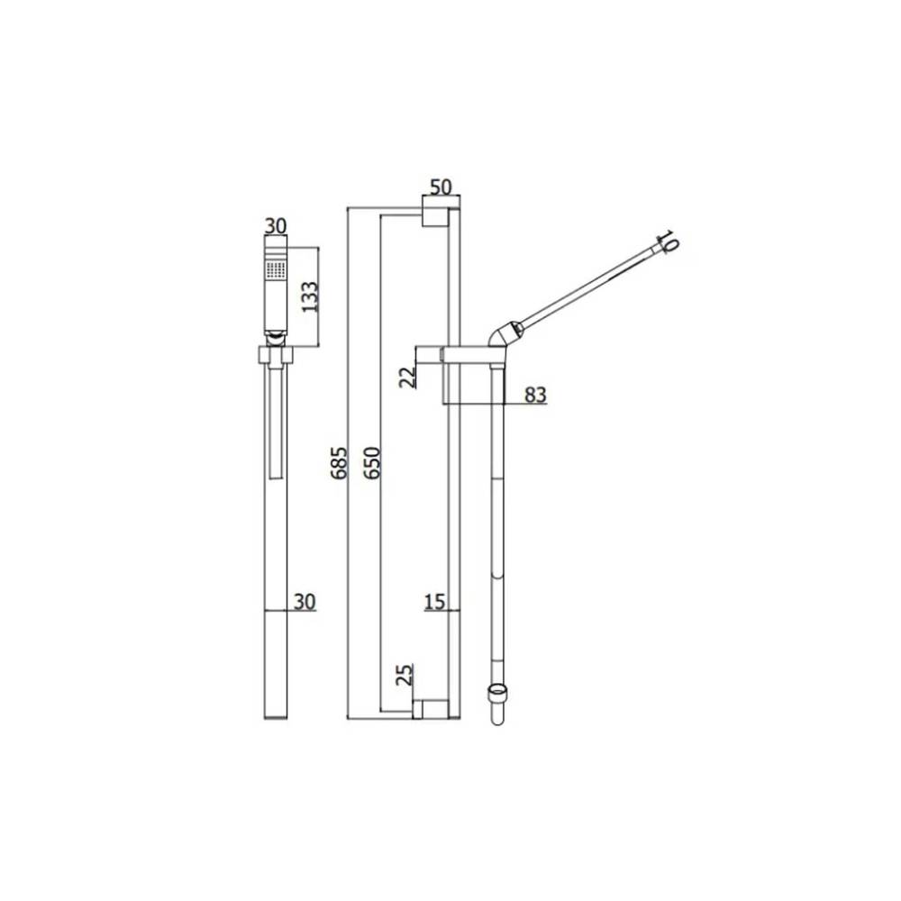 Set saliscendi con asta Level e miscelatore doccia esterno cromo Paffoni
