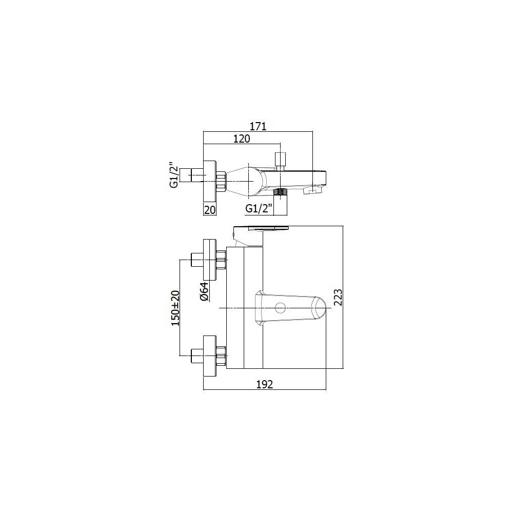 Miscelatore vasca senza duplex serie Candy modello CA022CR cromo Paffoni