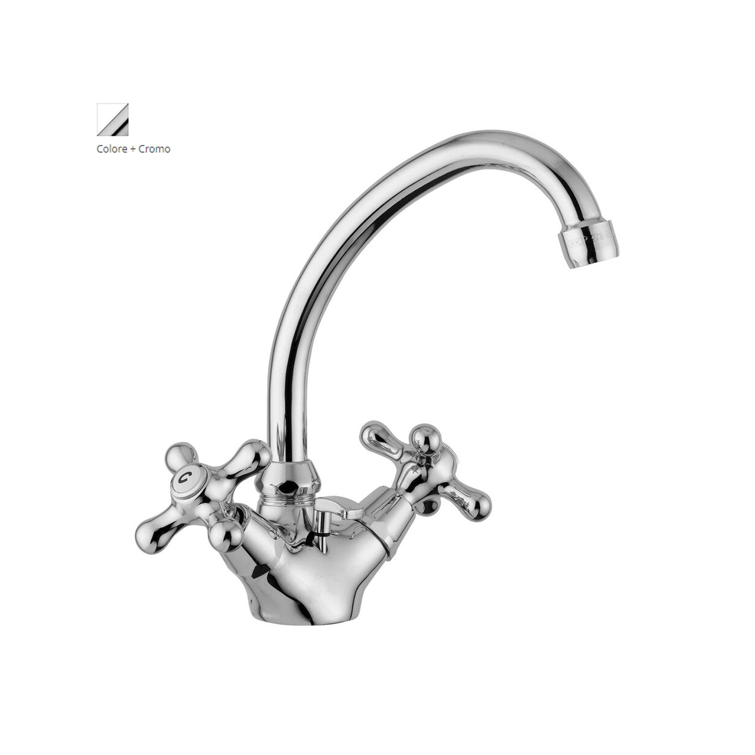 Monoforo lavabo con canna orientabile Paffoni serie Iris - Bianco