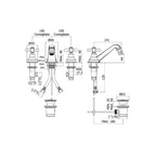 Batteria bidet con bocca fissa e scarico automatico Paffoni serie Iris - Bianco