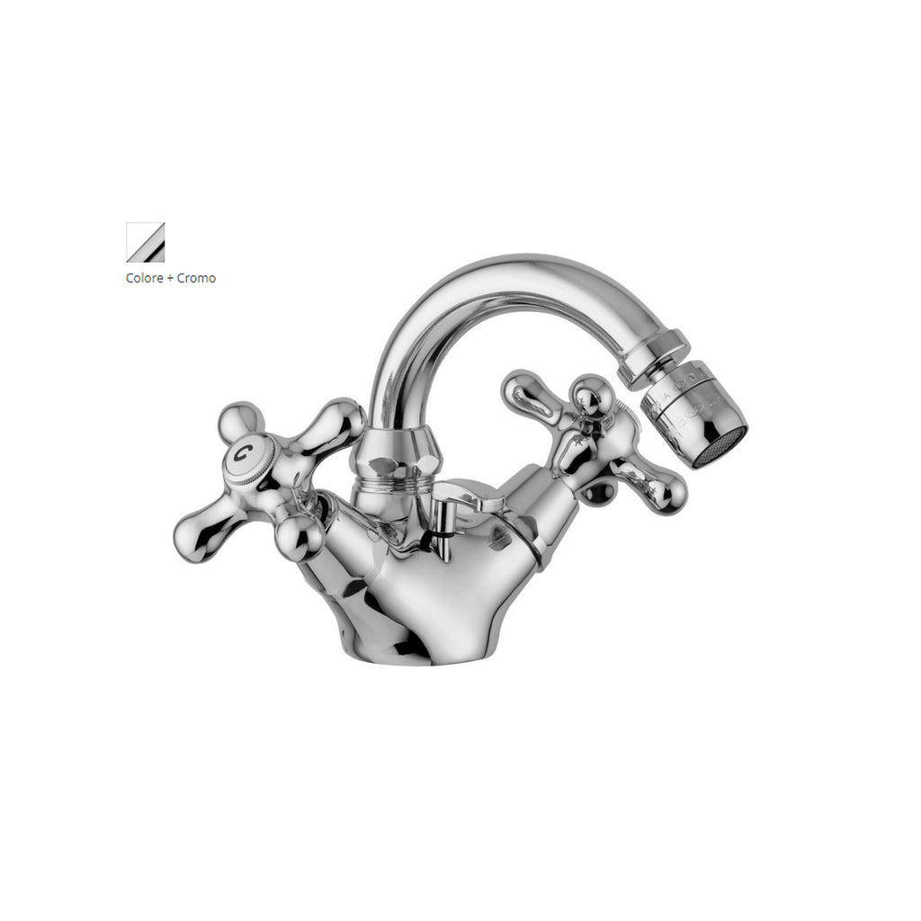 Monoforo bidet con canna orientabile e scarico automatico Paffoni serie Iris - Bianco