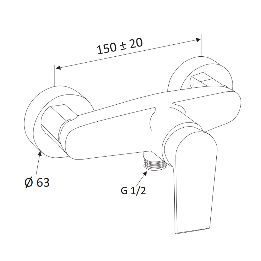 Miscelatore esterno doccia Rubinetterie Mariani linea Artic nichel nero spazzolato