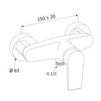 Miscelatore esterno doccia Rubinetterie Mariani linea Artic bianco opaco