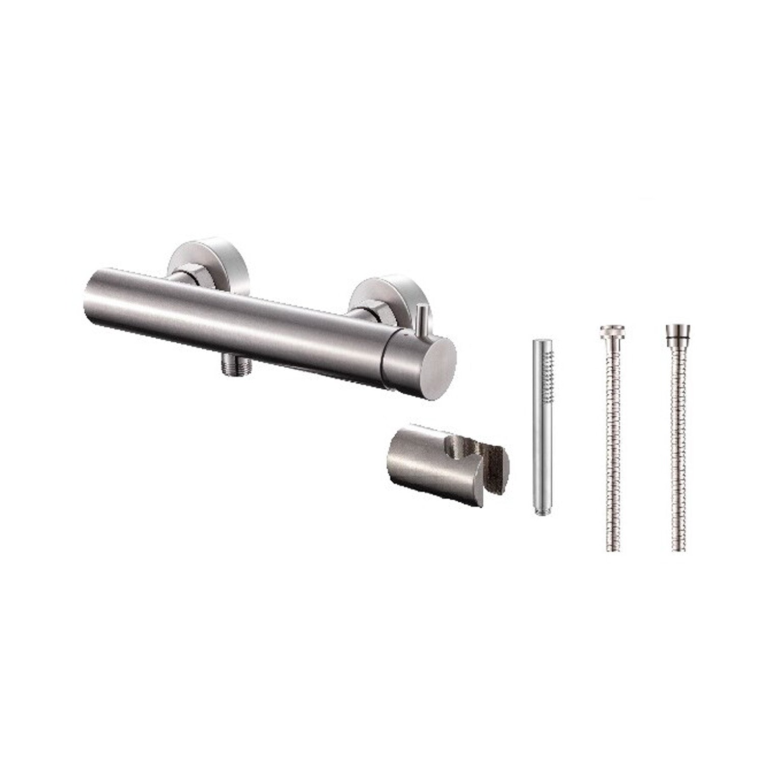 Miscelatore esterno doccia TriaSix in acciaio 316 spazzolato